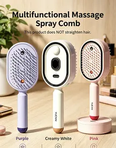 Electric Spray Air Cushion Massage Comb-Self-Cleaning,Anti-Tangle,Anti-Static,Volumizing Hair Brush with Essential Oil Mist Aromatherapy for Hair Care