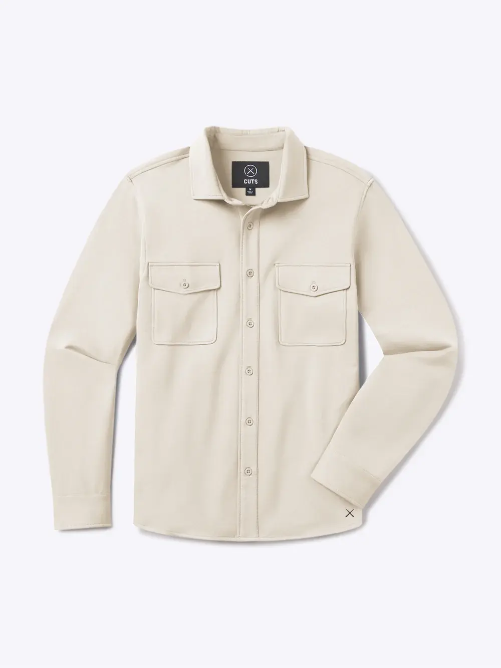 Cuts | Hyperloop Overshirt Men's French Terry | Button Up Shirt Jacket Cotton Blend | 4-Way Stretch Wrinkle Resistant Shacket