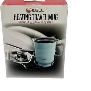B-WELL Heating Travel Mug Electric Mug with Anti-Spill Lid Durable Stainless Steel Portable for On-the-Go Use