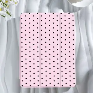Pink Polka Dot Tri-Fold iPad Case, Single-Side Print, Built-in Pencil Holder, Adjustable Stand, Auto Sleep/Wake, Lightweight & Durable, Compatible with iPad 10th/11th Gen, iPad A16, iPad Air 11"/13", iPad Pro 11", iPad 2025 & Galaxy Tab S9 FE+ 12.4"Series