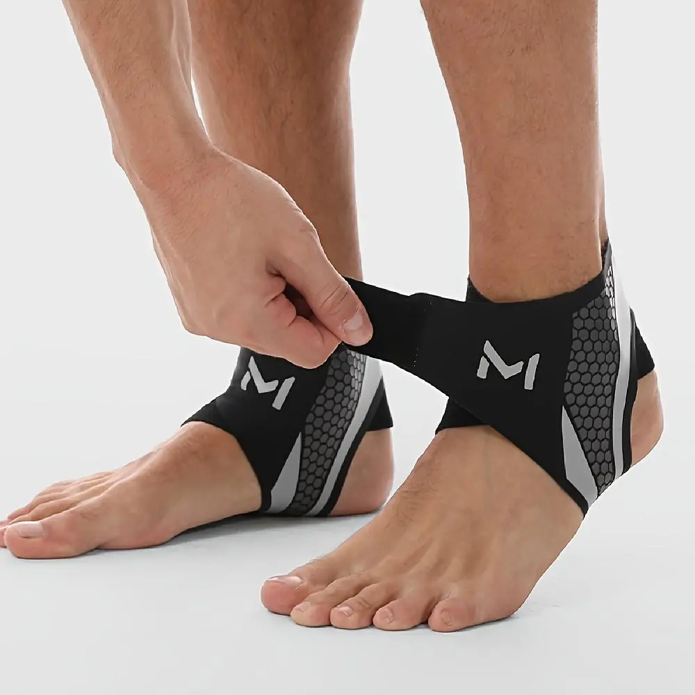2-Pack Adjustable Ankle Brace, Breathable Compression Support for Basketball, Football and Running, Sports Injury Prevention, Healthcare