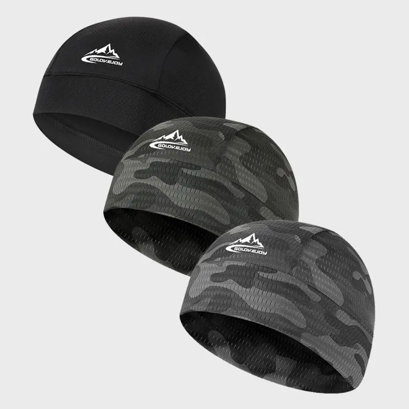 2Pcs/3Pcs Cooling Helmet Liner Caps for Men Women, Sweat Wicking Skull Cap, Breathable Summer Beanie Hat, Hard Hat Gear Head Wrap for Guys, Lightweight UPF UV Protection Cycling Motorcycle Running Hiking Gym Workout Outdoor Sports