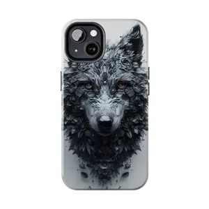 Biomorphism Style Wolf Phone Case 3 for iPhone - Lightweight, Impact Resistant, Wireless Charging Compatible