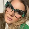Blue Light Blocking Reading Glasses - Fashion Oversized Square Frame Eyeglasses for Women Anti Blue Light Eyewear Comfortable Fit Ideal for Computer & Phone Readers