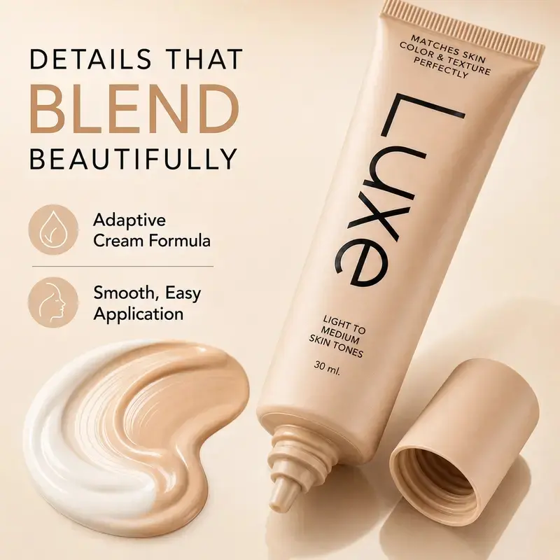 Color Changing Foundation for Mature Skin, Self-Adjusting Lightweight Liquid Foundation, Buildable Natural Coverage for Light to Medium Skin Tones, 30ml