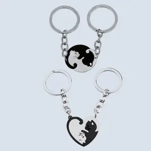 Cat Matching Keychain Set for Couples or Best Friends Gifts for Him Gifts for Her Anniversary Valentines Christmas Valentines Day Gifts