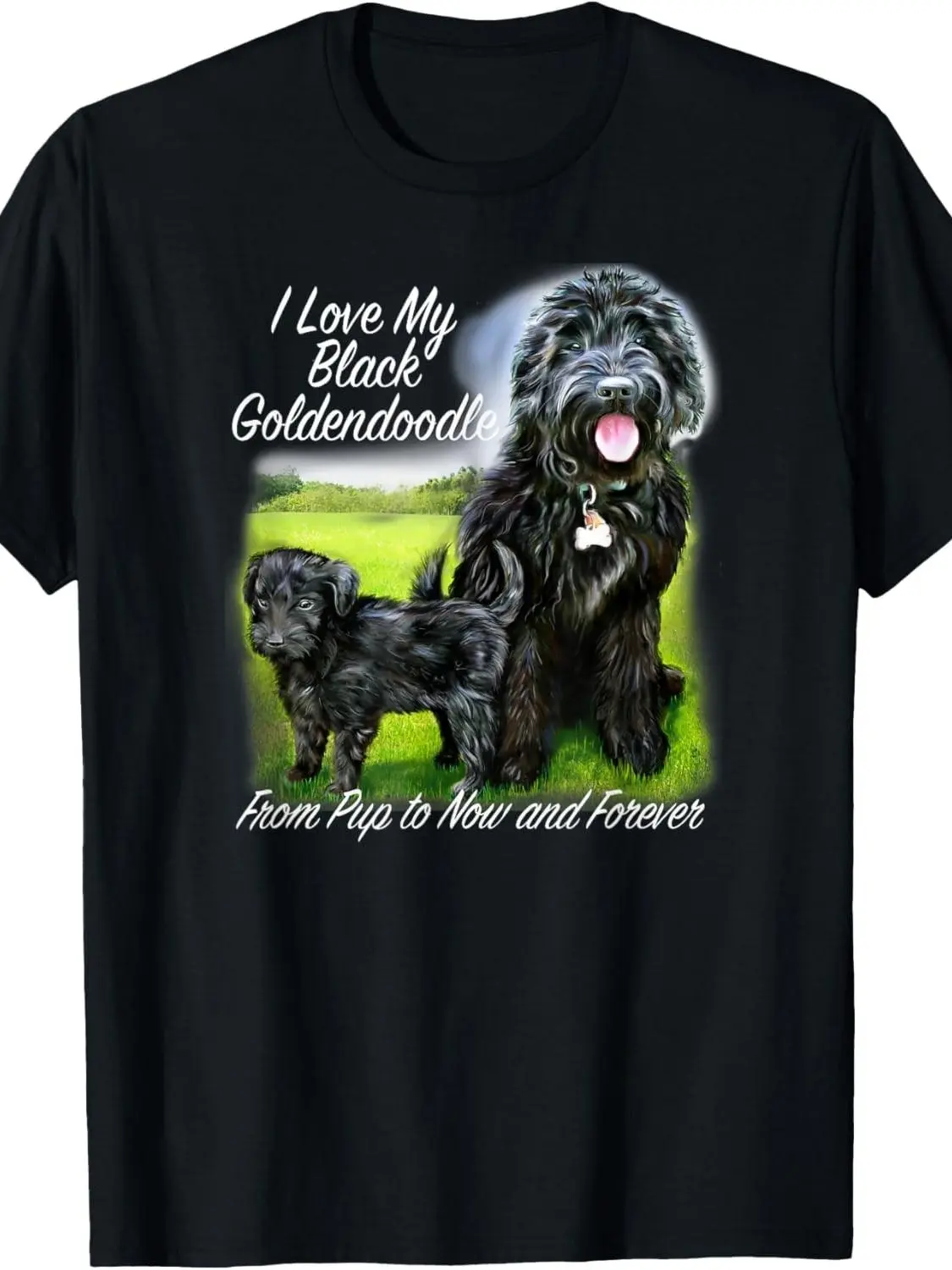Golden Doodle I Love My Black Goldendoodle From Pup Forever T-Shirt Casual Classic Unisex