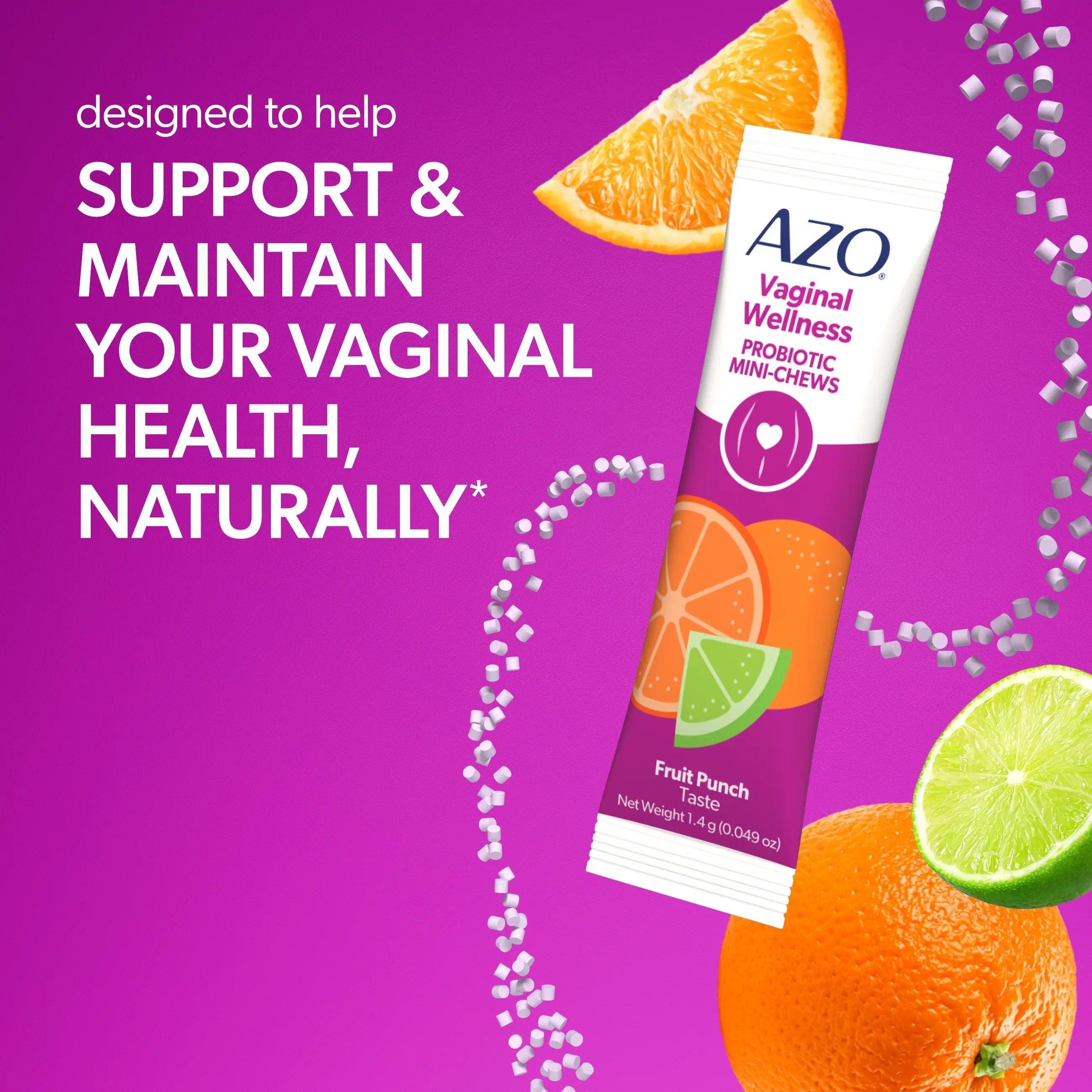 AZO Vaginal Probiotic Mini-Chews - Daily Feminine Wellness Chews - Probiotic Supplement Packets, Great-Tasting Chewable Format AZO Vaginal Probiotic Mini-Chews - Daily Feminine Wellness Chews - Probiotic Supplement Packets, Great-Tasting Chewable Format
