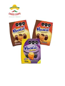Vuala Mexican Chocolate Croissant - 3 Pack | Vuala Sorpresa | Emoji Series .Mini Cuernitos filled with Chocolate or Vanilla. Choose From All Chocolate, All Vanilla, or 2 Chocolate & 1 Vanilla | Mexican Chips & Snacks by Chuco Chips