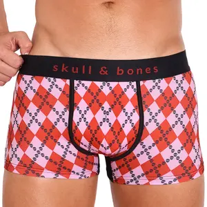 Skull Argyle Trunk Red