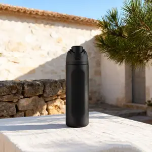 Suitable for adults and children, 24oz stainless steel insulated cup - perfect for home, gift giving, office, beverage, with flip cover insulation and leak proof travel cup, available in multiple colors Bottle Drinkware dual straw design