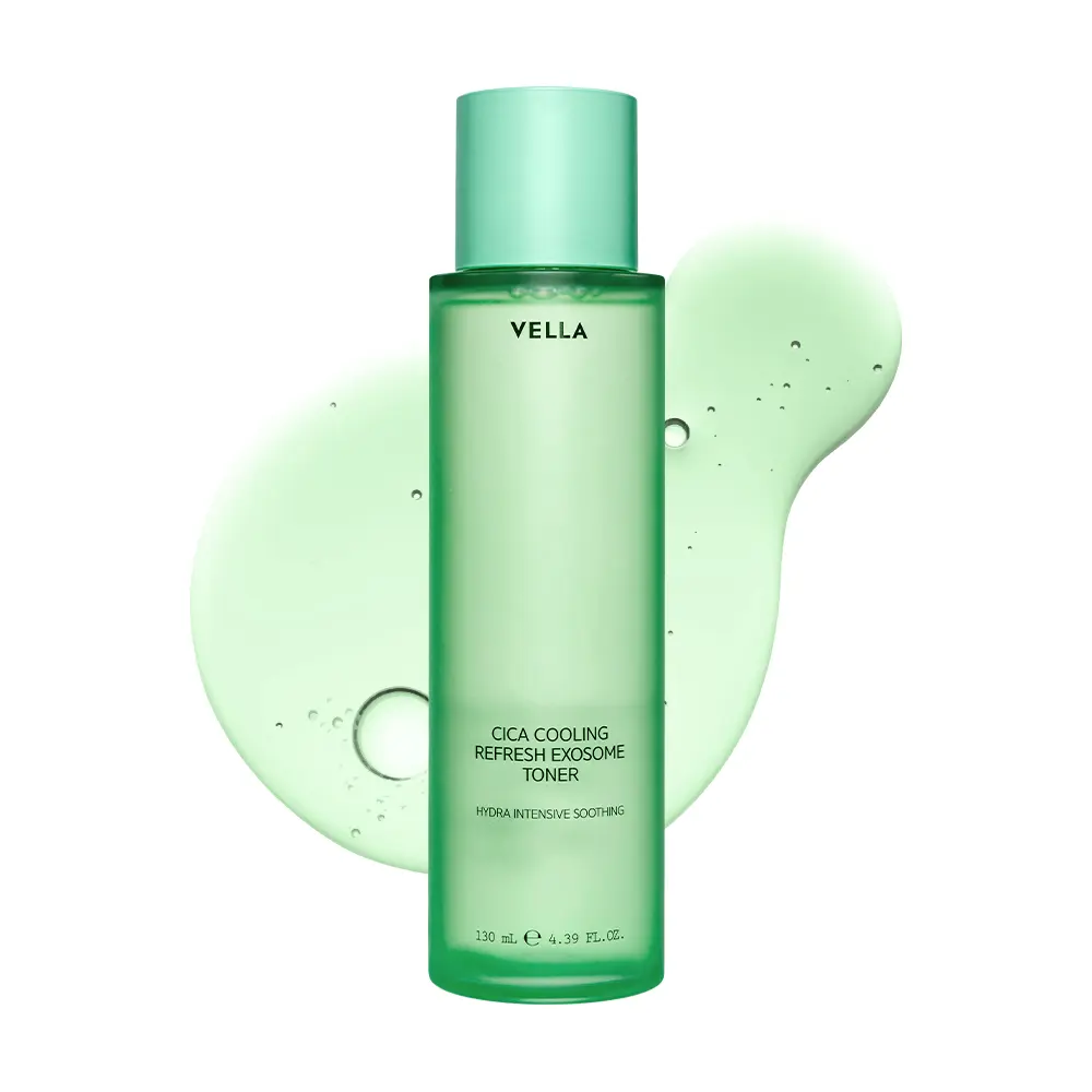 [VELLA] Cica Cooling Refresh Toner | Lightweight Hydrating Toner with Cica Exosome, Centella Asiatica & AQUA TECA Complex | Fresh, Cooling & Balanced-Looking Skin | All Skin Types, 4.39 fl oz (130mL)