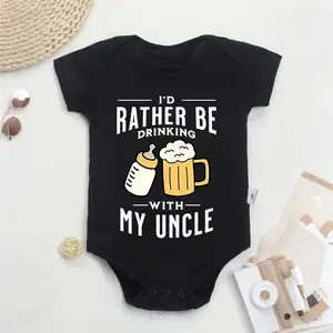 Funny Uncle Onesie I'd Rather Be Uncle Baby Bodysuit Uncle Baby Announcement Funny Uncle Gift Baby Shower Uncle Baby Shirt Beer Baby Shower Short Sleeves
