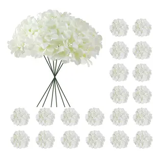 Bulk DIY Brilliance for Weddings & Events. 10/30-Pack White Silk Hydrangea Stems – Realistic Fake Flower Heads for Centerpieces, Arches & Professional Decor.