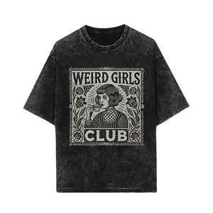 Weird Girls Club Shirt • Whimsy Goth Graphic Tee • Retro Alt Girl T-Shirt • Weirdcore Witch Aesthetic Clothing,Black-Hoodie-front Black-Sweatshirt-front,More Color Options (Coffee, Red, Green, Blue, Purple) Casual Round Neck
