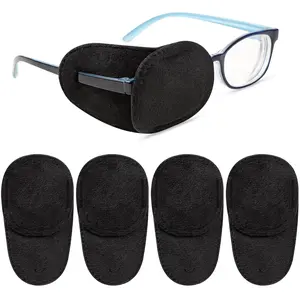 4 Pack Eye Patches for  Girls Boys, Right & Left Eye Patch for Glasses, Lazy Eye Patch for  Treating Lazy Eye Amblyopia Strabismus and After ... (Blue) (Blue) (Black)