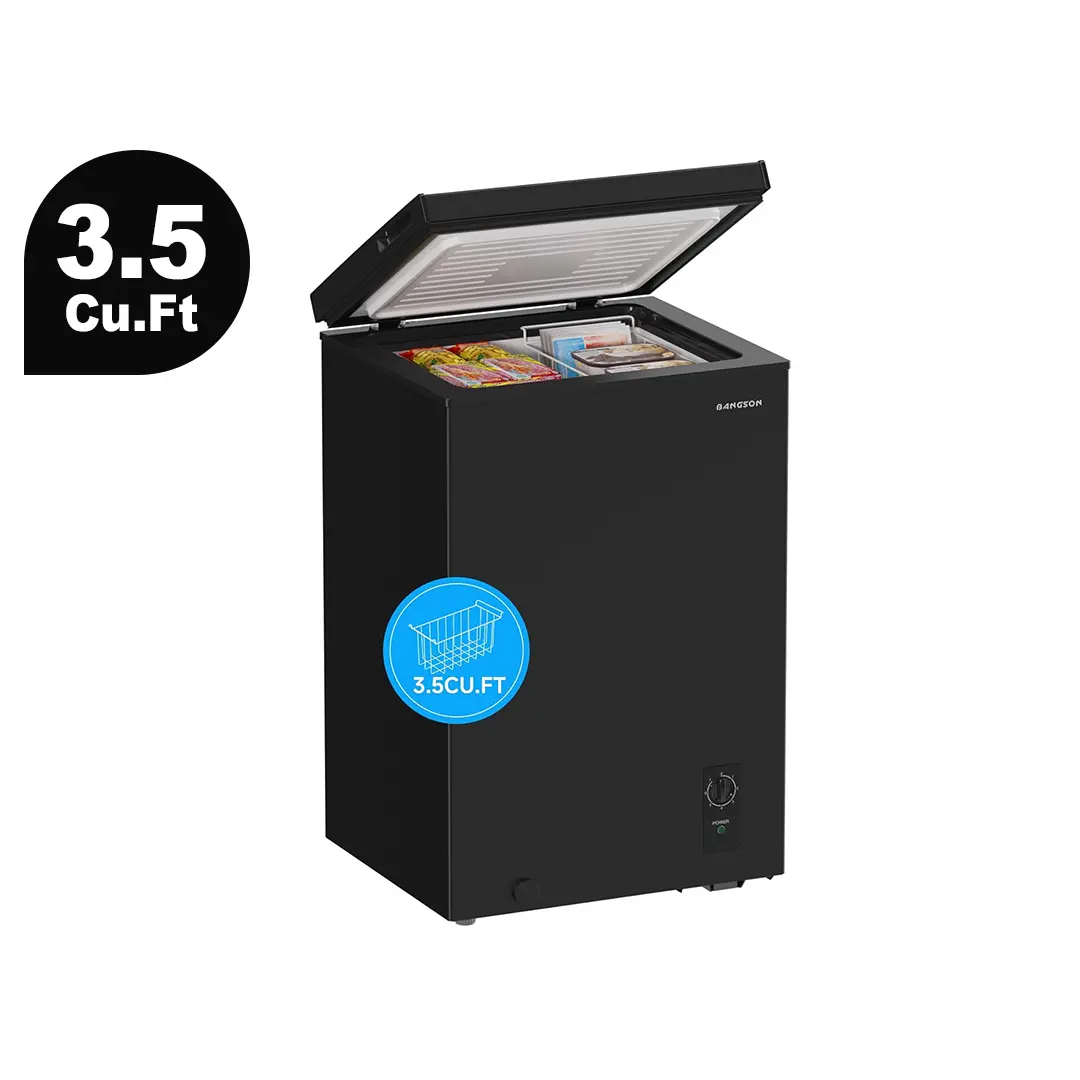 BANGSON 3.5 Cu.ft Chest Freezer, 7-Level Temperature Control, With Removable Basket, Deep Freezer for Garage/Home/Dorms/Apartment/Office tiktokshopbacktoschool
