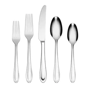 Oneida 20pc Brynn Flatware Set Silver: Stainless Steel, Service for 4, Dishwasher-Safe, 1810 Silverware