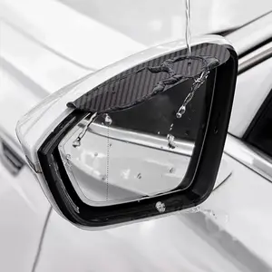2pcs Car Rearview Mirror Carbon Fiber Rain Eyebrow, Anti-Rain Reflective Windshield Cover, Wide Large Universal Sun/rain Guard