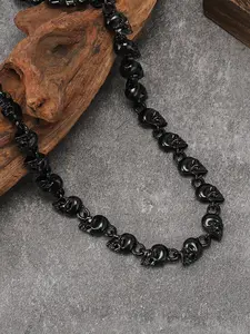 Three Color Skull Cuban Link Chain Necklace, Punk Style, Halloween Jewelry, Retro Punk Fashion, Perfect Gift, Streetwear Accessory