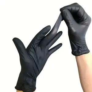 100 Pcs Nitrile Gloves, Disposable Latex-Free Waterproof, Flexible, Durable for Kitchen Cleaning, Bathroom, Nail Art, Hair Styling, Painting