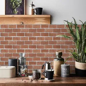 Brick Pattern Self-Adhesive PVC Tile Stickers, Waterproof Durable Removable Wall Decals, Easy Peel & Stick Kitchen Bathroom Decor