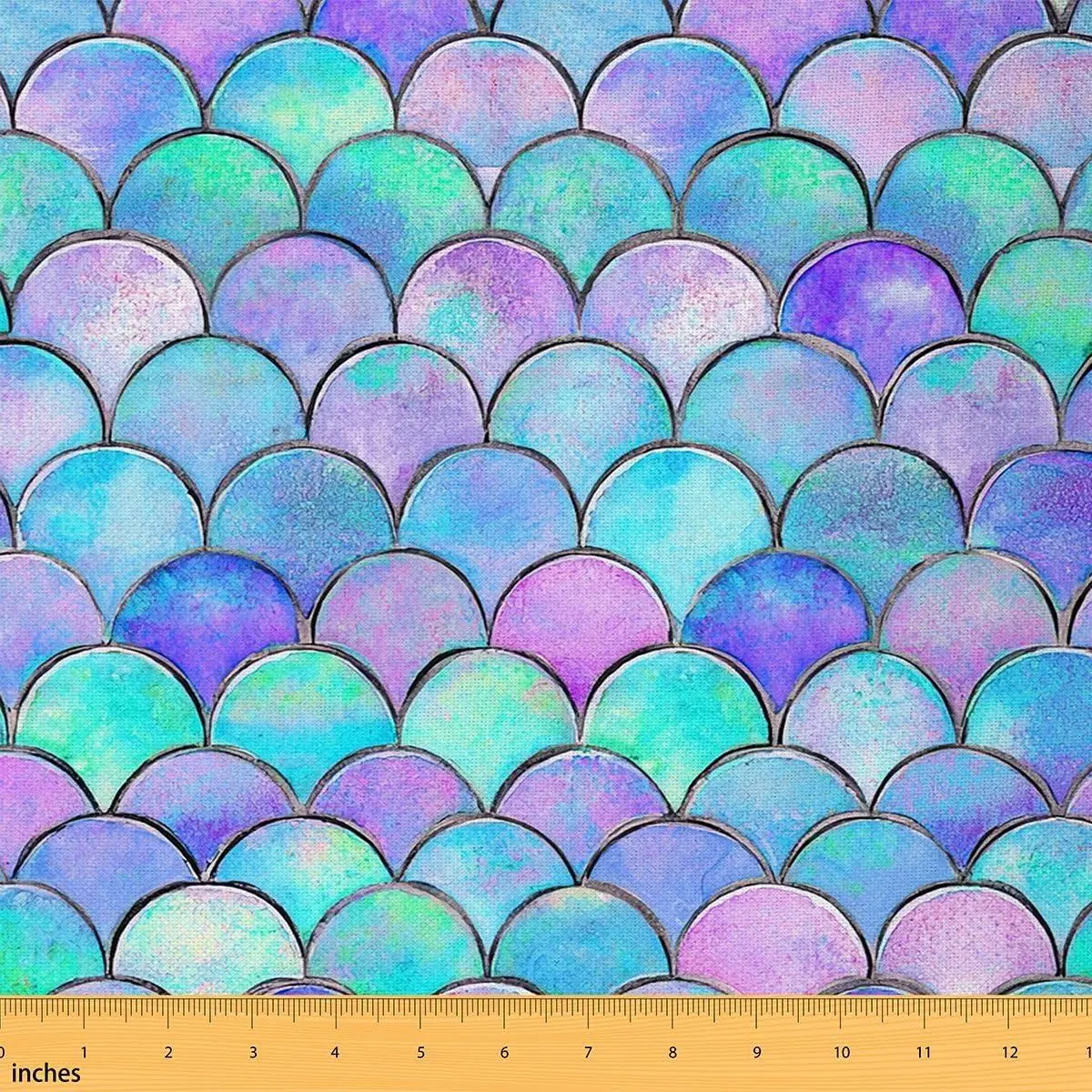 Mermaid Fabric,Fish Scales Decorative Fabric,Rainbow Upholstery Fabric Chairs,Ocean Life Sea Animal Waterproof Fabric,Upholstery and Home Accents s