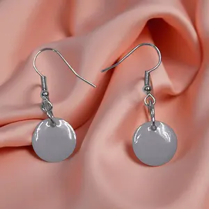 White Circle Resin Earrings