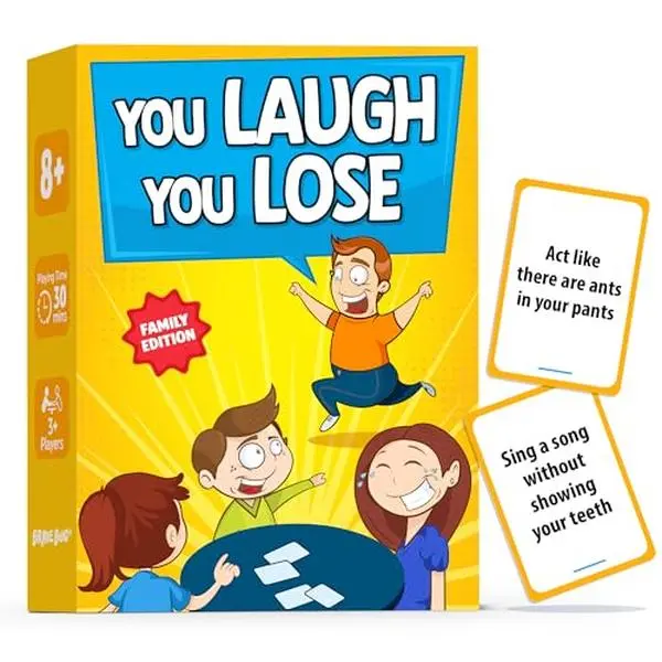 You Laugh You Lose Game - Funny Charades Kids Games - Board Games for Kids & Teens - Try Not to Laugh Challenge - Sleepover Party Supplies for Girls, Birthday Game for Family, Kids & Girls