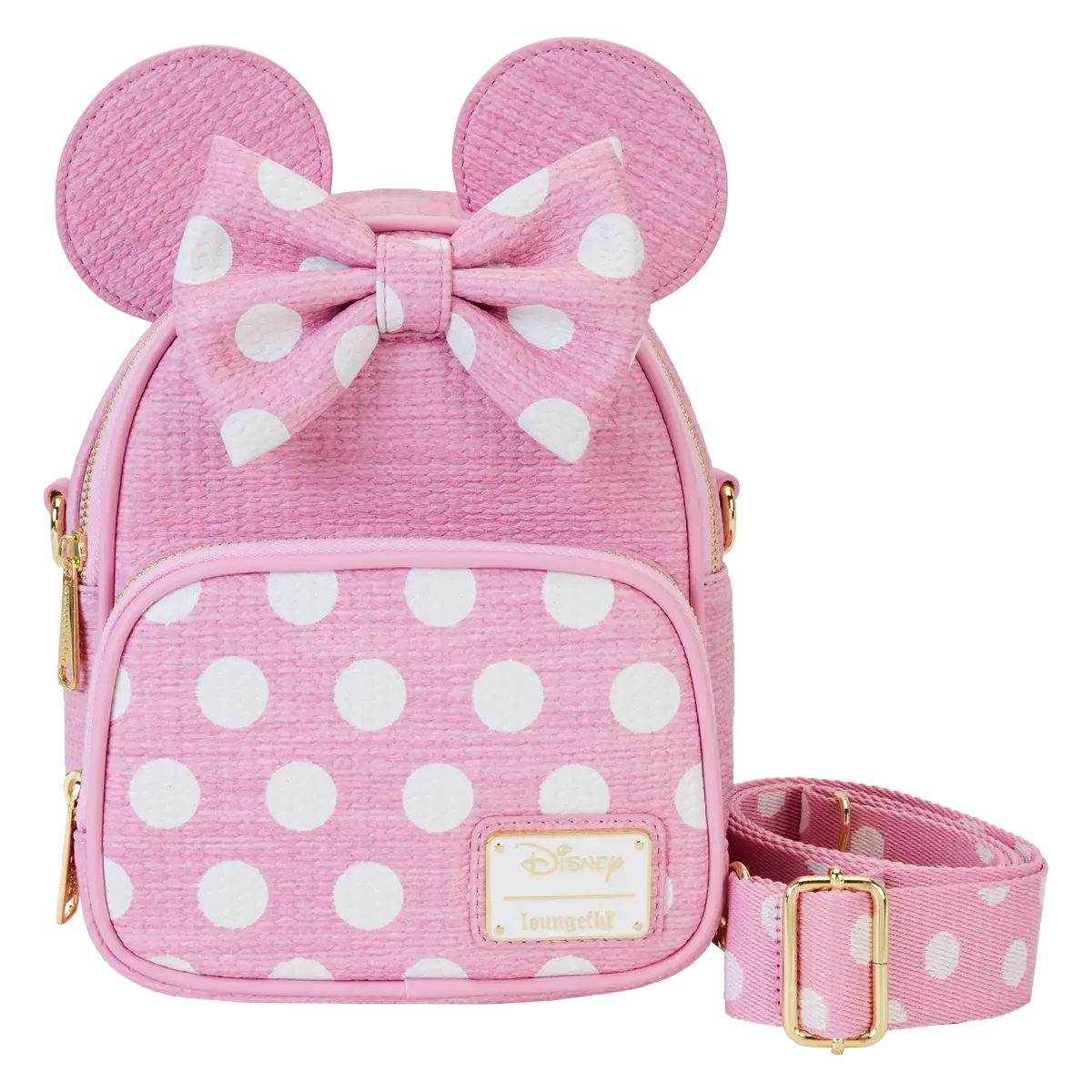 Minnie Mouse Woven Texture Convertible Mini Backpack & Crossbody Bag Minnie Mouse Woven Texture Convertible Mini Backpack & Crossbody Bag