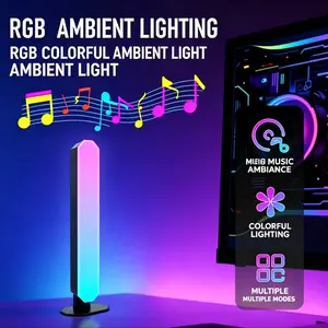 2pc Bluetooth-compatible Control Ambient Light, 1600 Colors RGB Gaming Lamp, USB Powered, Tabletop & Car Use, APP Controlled, Music Sync Lights, Qml-7059 Model
