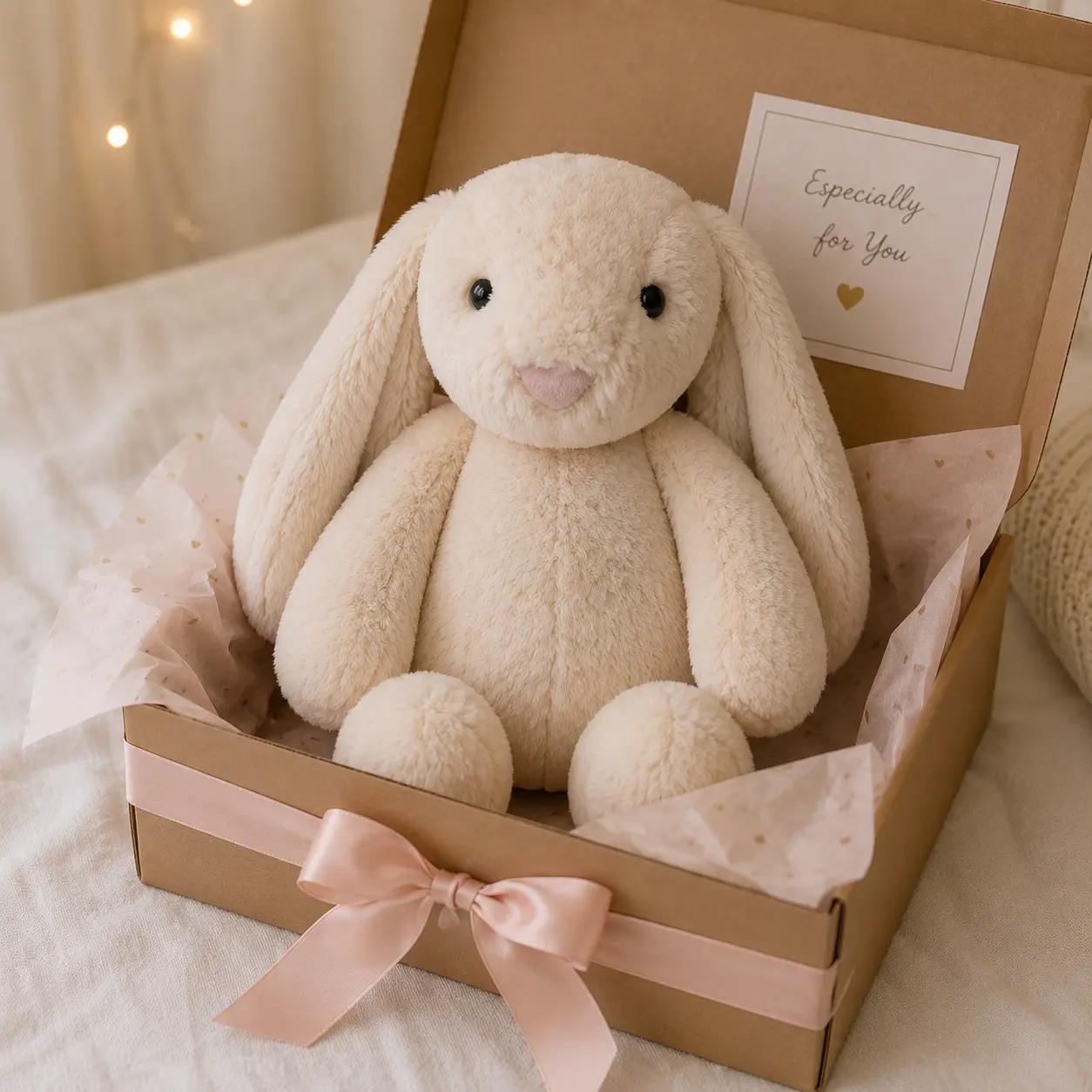 Jellycat Cream Bunny Plush – Cute Soft & Cuddly Long-Eared Rabbit Stuffed Animal Gift