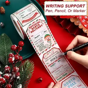 Christmas Gift Packaging Sticker Label, 200pcs/roll Gift Wrapping Sticker, Business Commodity Packaging Sealing Sticker, Gift Box Decor Packaging Label, Souvenir Sticker