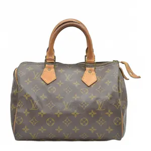 Pre-owned Louis Vuitton canvas Shoulder Bags $1490 1989 Speedy 25 Brown Monogram MI8911