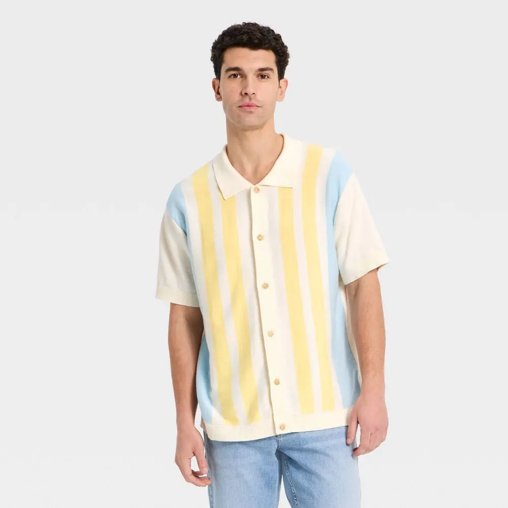 Men's Easter Capsule Collared Cardigan - Goodfellow & Co
