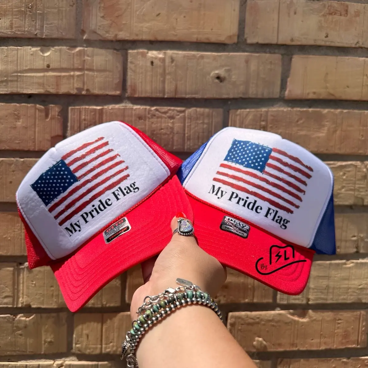 USA pride flag trucker hat USA pride flag trucker hat