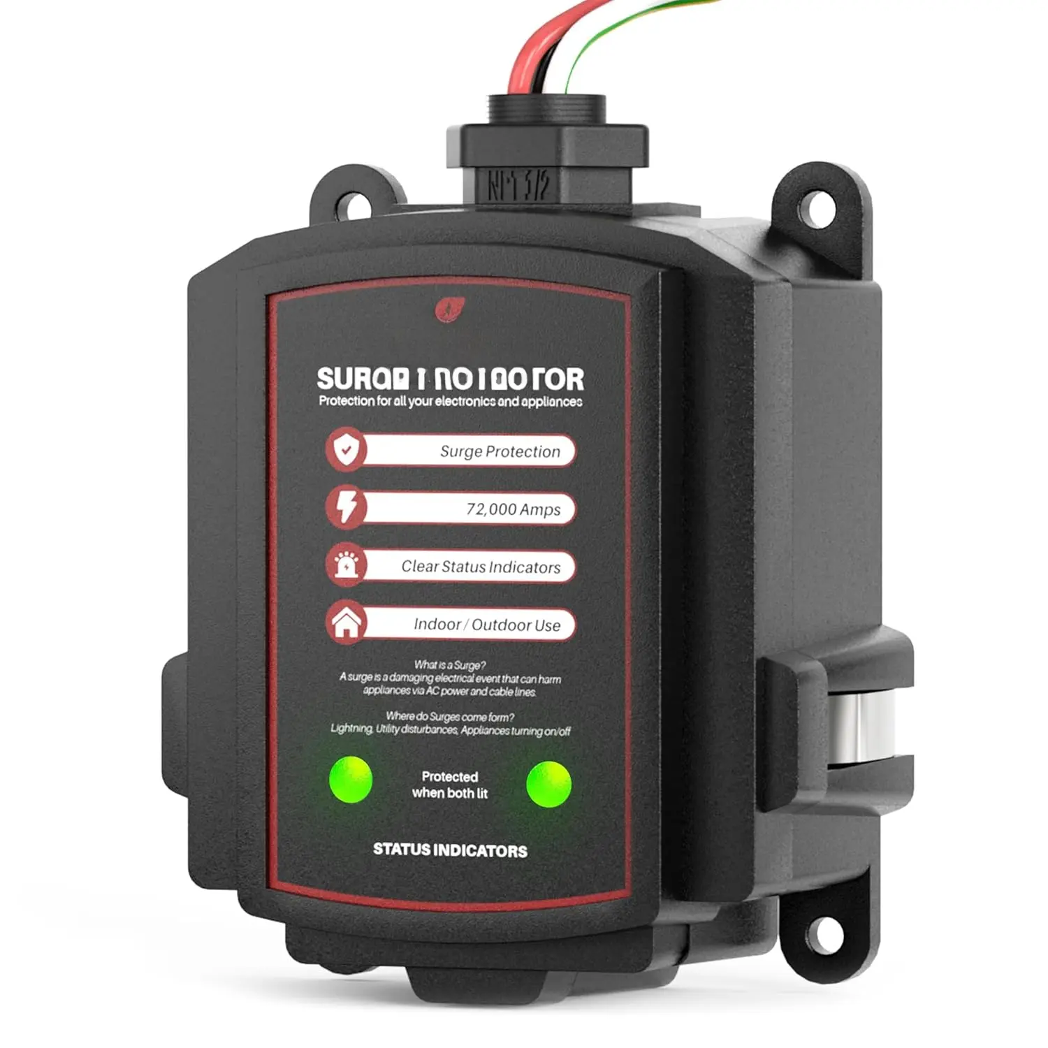 FHSPD72S Whole House Surge Protector for 72,000 Amps, Ultimate Surge Protection, Whole Home Surge Protector, Indoor/Outdoor Use, 120/240V