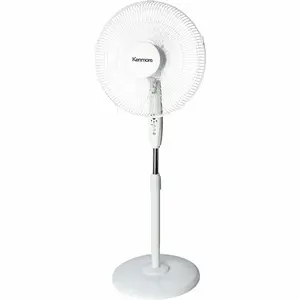 Equity Sales & Marketing ESMKM60035WH 12 in. Digital Pedestal Fan, White, Variable-Speed Pedestal Fans for Home Use, Fan Pedestal Fans, Power-Saving Pedestal Fans