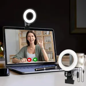 Video Conference Lighting Kit, Ring Light for Monitor Clip On,for Remote Working, Distance Learning,Zoom Call, Self Broadcasting and Live Streaming, Computer Laptop Video Conferencing,ring light shade