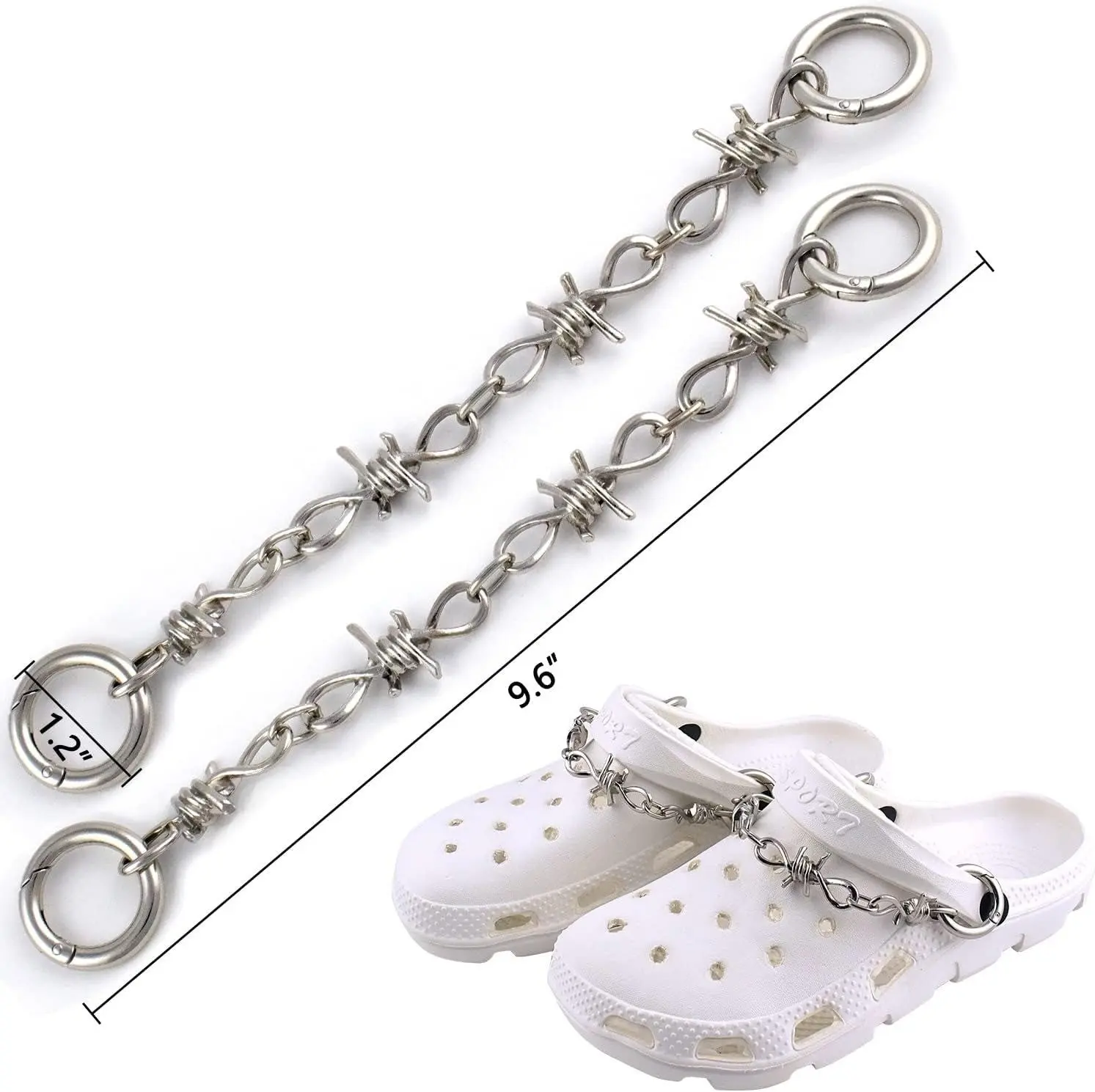 Punk, Gothic Shoe Charms, Metal Decorations Shoe Accessories, Shoe Charms