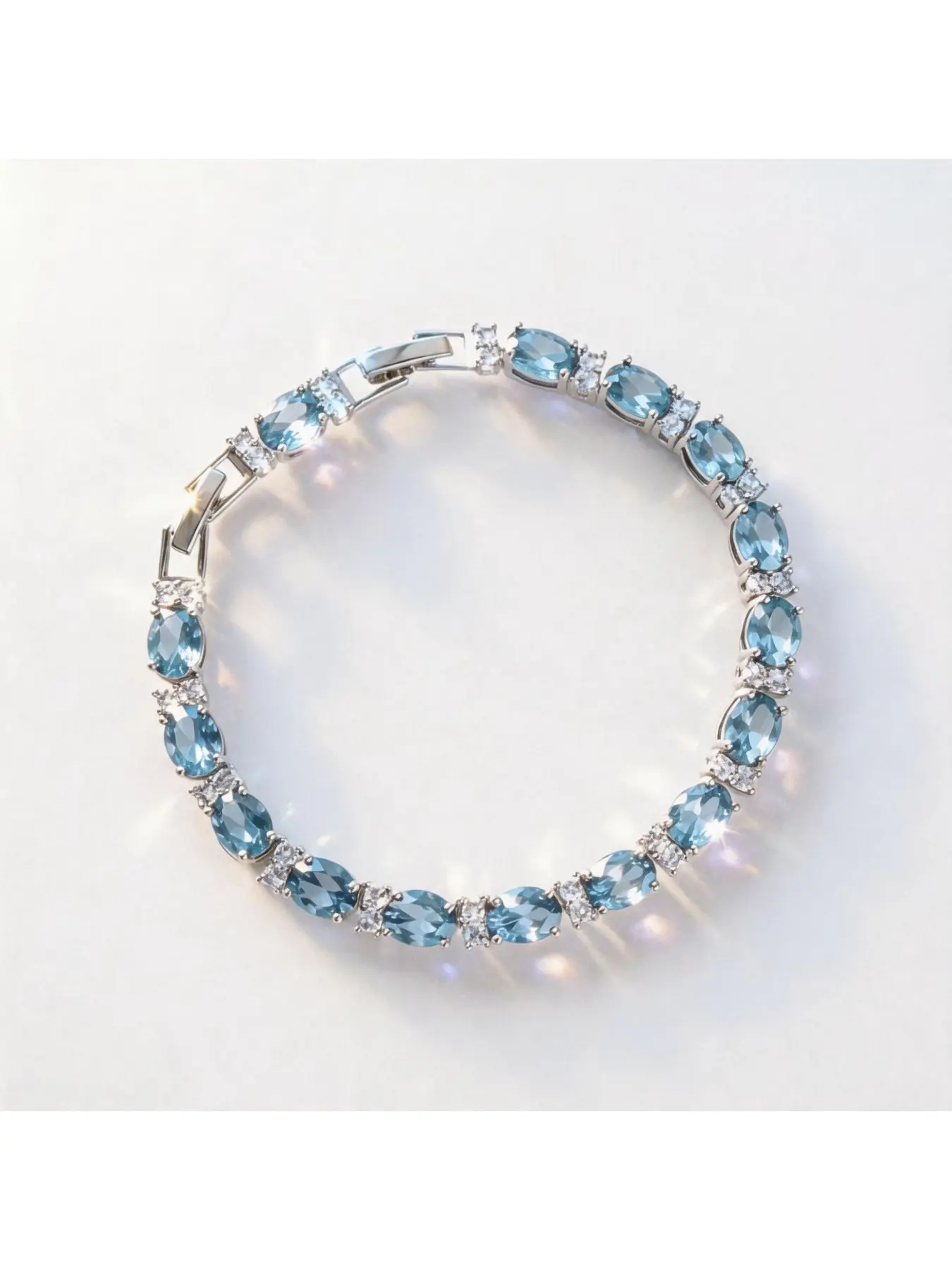 Available in Blue, Purple, or Yellow -- Zircon-Inlaid Bracelet. Women's Jewelry: Non-Fading, Stylish, and Minimalist. Perfect for Birthdays, Banquets, Gifts, and Parties.