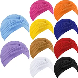 10Pcs/Set Stretchy Turban Cap Chemo Head Wraps Cancer Headwear Beanies Twisted India's Hat for Women,Ladies,Ideal for Home,Outdoor,Christmas Party Gifts,Hand Tools Kits