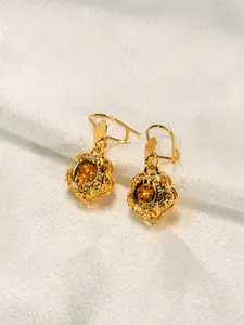 12pcs 24k Hollow Lantern Dangle Earrings, Arabic Luxury Filigree Jewelry, Hypoallergenic, Non-Fading, Ideal for Weddings & Daily Wear
