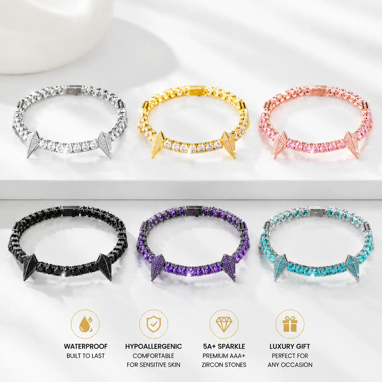 Cuban Style Chain Bracelets & Bangles, Dark Style Iced-Out Black Panther for Men & Women, Hypoallergenic Copper Zircon for Daily Wear, 7in/8in, Dark Style Bracelets & Bangles