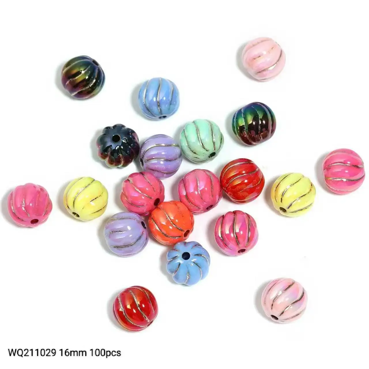 WQ211029 16mm 100pcs Pumpkin beads