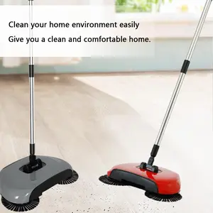 Hand Sweeper Magic Broom Sweeper Dustpan Sweeper Adjustable Sweeping Height Dark Gray for Easy Home Cleaning