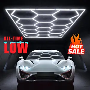 HYPERLITE offers Hexagon Garage Lights, a hexagon led lights Ceiling system designed for Grid Systems. Cool White light, ideal for Car Detailing Garages, Workshops, Basements, Barbershops，Adjustable Lighting Options，memorialday