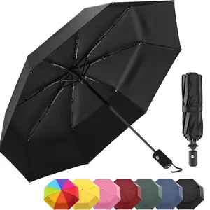 Rain Companion Windproof Compact Umbrella, Automatic Open-Close, Reinforced Glass Fiber Frame, Portable Foldable Travel Umbrella for Men and Women, Wind Resistant Umbrella, Automatic Folding Umbrella