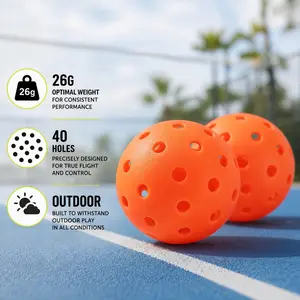 5PCS Outdoor Pickleball Balls Set, 40 Hole High Bounce Pickleballs for Beginners & Pros, Durable TPE Training Balls for Indoor Outdoor Court Games, Multi Color Sports Accessories for Practice & Competition