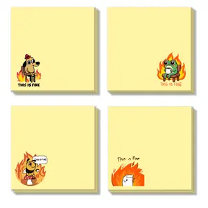 4-Piece Fun Sticky Notes Set, Humorous Office & School Supplies, Square Paper Notes for Students Teachers Families